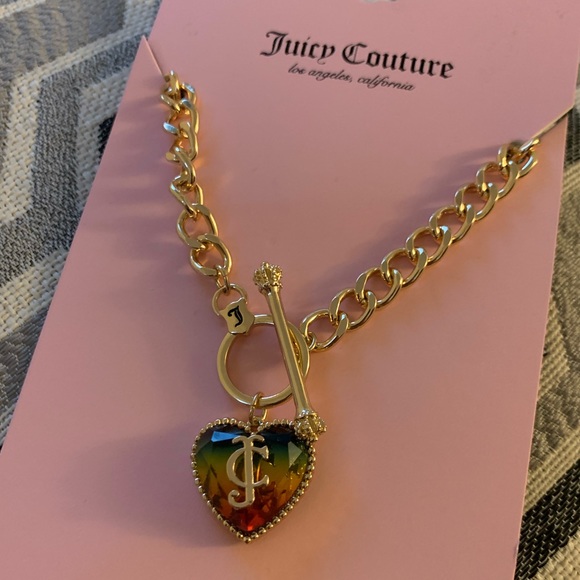 Juicy Couture Rainbow Heart Necklace RARE NWT - Picture 2 of 4